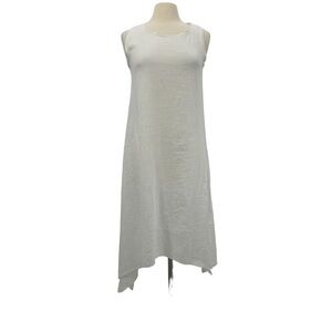 Heydari White Linen Asymmetrical Dress | Size Medium